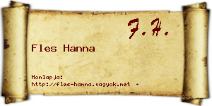 Fles Hanna névjegykártya